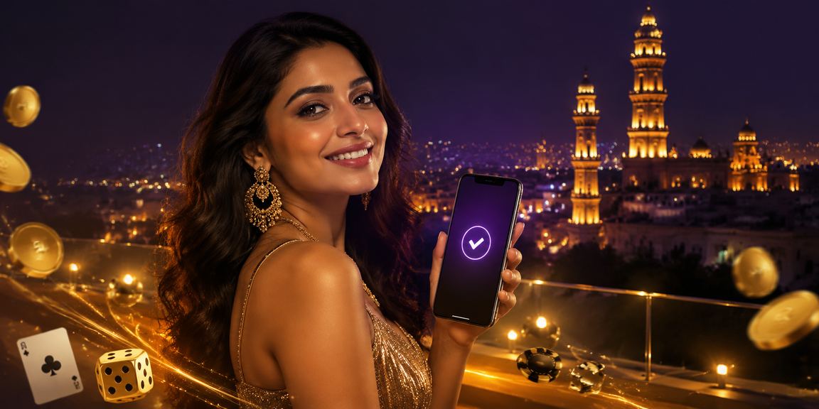 Young Indian woman using mobile payment app in Lucknow Old City
